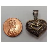 Sterling Silver Heart Pendant Openwork Design