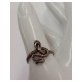 Vintage Sterling Silver Intricate Snake Design Ring