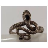 Vintage Sterling Silver Intricate Snake Design Ring