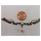 Sterling Silver Necklace With Pearls 925