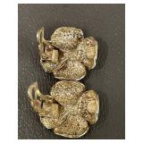 Vintage Sterling Silver Floral Clip-On Earrings