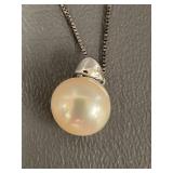 Sterling Silver Pearl Pendant Necklace