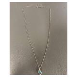 Sterling Silver Blue Gemstone Necklace