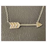 Sterling Silver Arrow Pendant Necklace 925