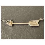 Sterling Silver Arrow Pendant Necklace 925