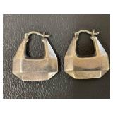 Vintage Geometric Sterling Silver Earrings