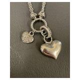 Tiffany Style Sterling Silver Heart Charm Necklace