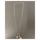 Tiffany Style Sterling Silver Heart Charm Necklace