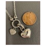 Tiffany Style Sterling Silver Heart Charm Necklace
