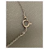 Vintage Sterling Silver Necklace Crystal Pendant