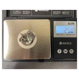 Vintage Sterling Silver Necklace Crystal Pendant