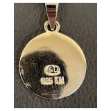 Sterling Silver Enamel Pendant Necklace 925