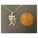 Sterling Silver Cat Pendant Necklace