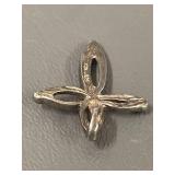 Sterling Silver Cross Pendant with Gemstones