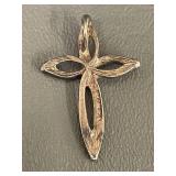 Sterling Silver Cross Pendant with Gemstones