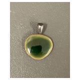 Sterling Silver Pendant with Green Stone
