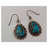 Vintage Sterling Silver Turquoise Earrings