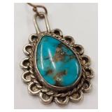 Vintage Sterling Silver Turquoise Earrings