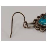 Vintage Sterling Silver Turquoise Earrings