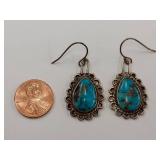 Vintage Sterling Silver Turquoise Earrings