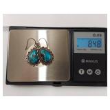 Vintage Sterling Silver Turquoise Earrings