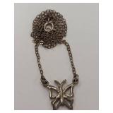 Vintage Sterling Silver Butterfly Necklace