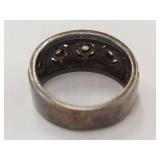 Vintage Sterling Silver Gemstone Ring Band