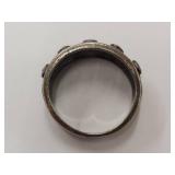 Vintage Sterling Silver Gemstone Ring Band
