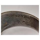 Vintage Sterling Silver Gemstone Ring Band