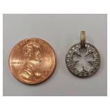 Sterling Silver Clover Cut-Out Pendant with Stones