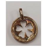 Sterling Silver Clover Cut-Out Pendant with Stones