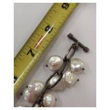 Beautiful Vintage Sterling Silver Pearl Bracelet