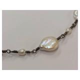 Beautiful Vintage Sterling Silver Pearl Necklace