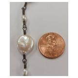 Beautiful Vintage Sterling Silver Pearl Necklace