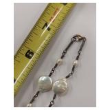 Beautiful Vintage Sterling Silver Pearl Necklace