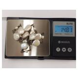 Beautiful Vintage Sterling Silver Pearl Necklace