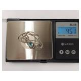 Sterling Silver Aqua Gem Teardrop Necklace