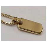 Sterling Silver Gold Tone Box Chain Necklace with Pendant