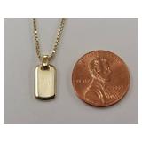 Sterling Silver Gold Tone Box Chain Necklace with Pendant