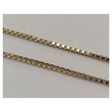 Sterling Silver Gold Tone Box Chain Necklace with Pendant