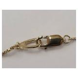 Sterling Silver Gold Tone Box Chain Necklace with Pendant