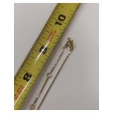 Sterling Silver Gold Tone Box Chain Necklace with Pendant