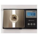 Sterling Silver Gold Tone Box Chain Necklace with Pendant