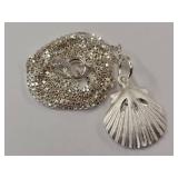 Sterling Silver 925 Seashell Pendant Necklace