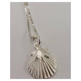 Sterling Silver 925 Seashell Pendant Necklace