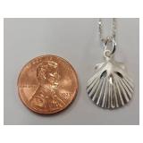 Sterling Silver 925 Seashell Pendant Necklace