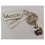 Sterling Silver Teach Apple Pendant Necklace