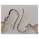 Sterling Silver Dangle Earrings with Stone and Bead