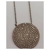 Sterling Silver Gold Tone Sparkling Pendant Necklace