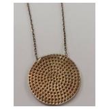 Sterling Silver Gold Tone Sparkling Pendant Necklace